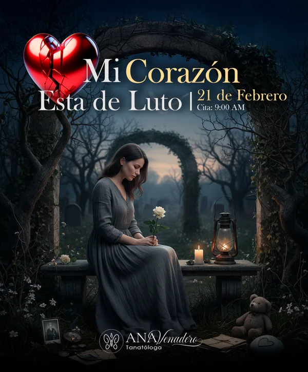 Mi corazón está de luto, diseño para Ana Venadero