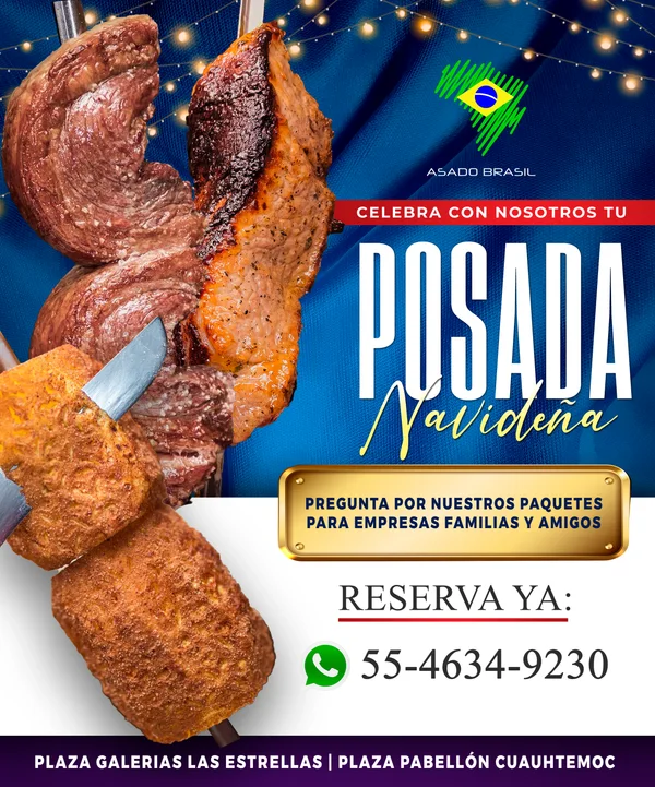 Posada navideña, diseño para Asado Brasil
